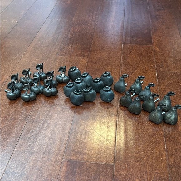 Rare Amazing Collection of Vintage Cast Iron Fruit Shaped Knobs Set of 27